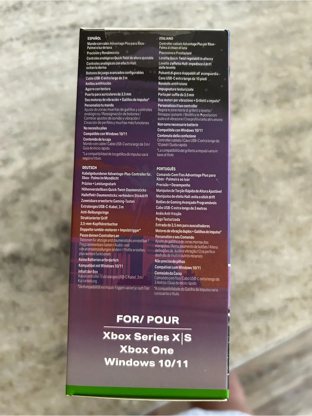 PowerA Advantage+ Wired Xbox Controller — Black with Purple & Pink Accents